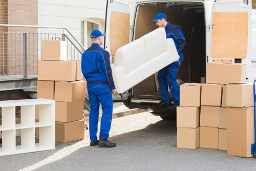 Local office relocation process showing loading and transport in East London
