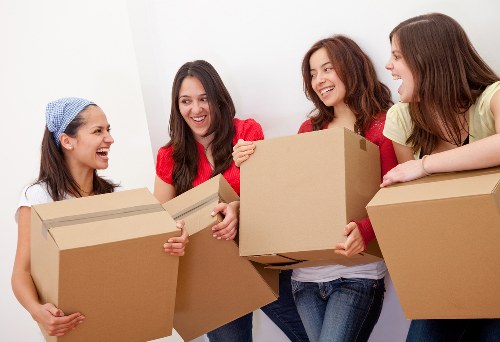 Moving furniture and boxes for a local Bow flat relocation