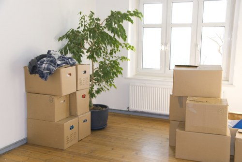 Packing and transporting office furniture during a Bow business move