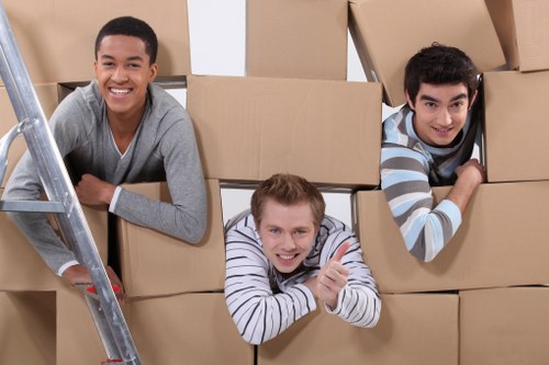 Home removal team planning a move in East London
