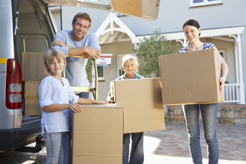 Loading items into a van for removals in Bow East London