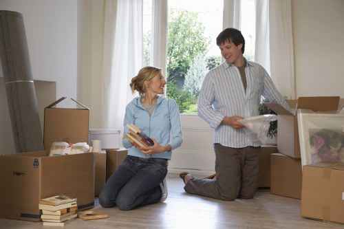 Local movers handling access challenges on a commercial move in Bow