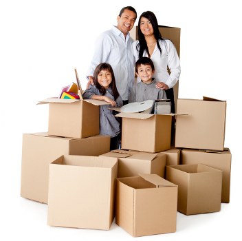 Packed household items loaded for removal truck hire
